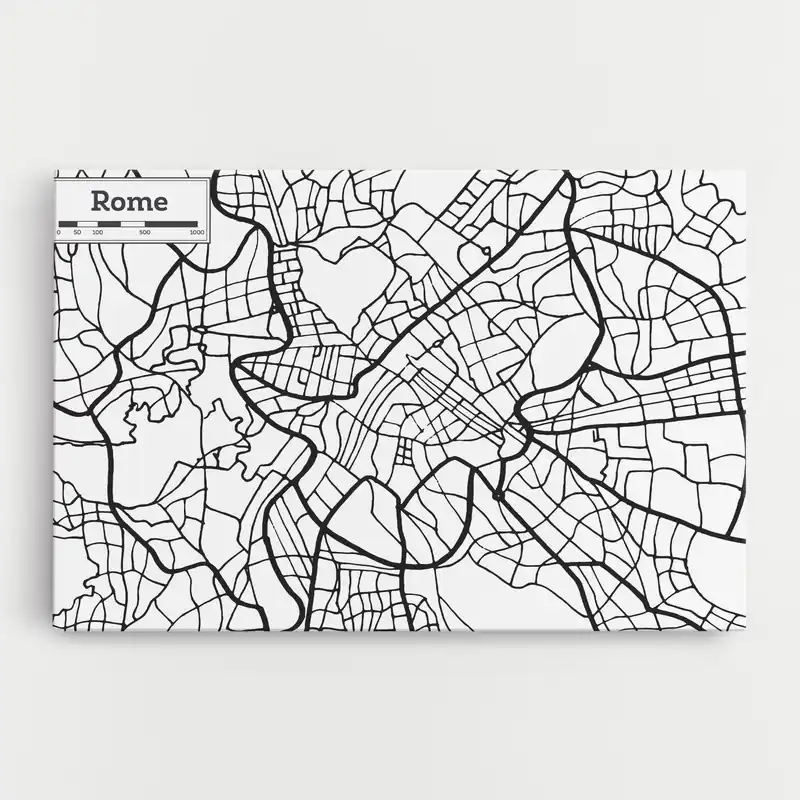 Abverkauf Leinwandbild Rome Map