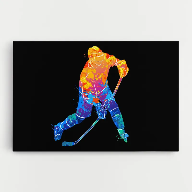 Zertifiziert Leinwandbild Color Mix Hockey