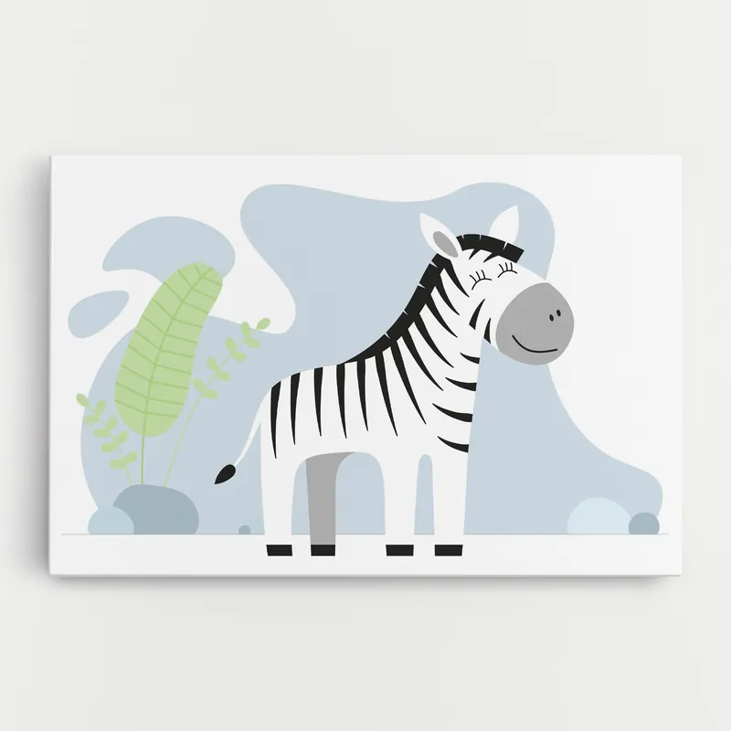 Zertifiziert Leinwandbild Cute Zebra Leaf