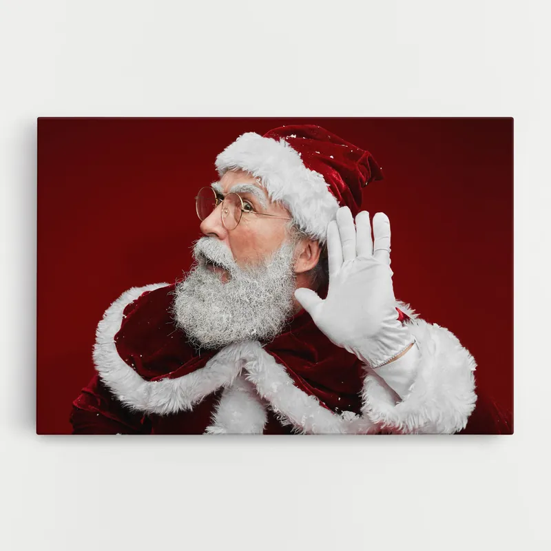 Abverkauf Leinwandbild Santa Cant Hear You