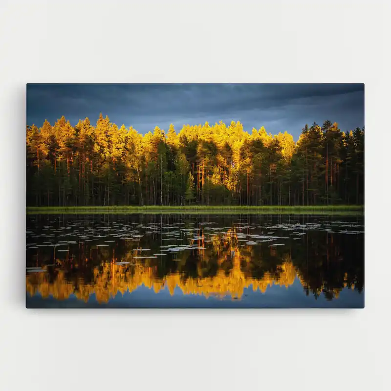 Wochenendangebot Leinwandbild Yellow Tree Lake