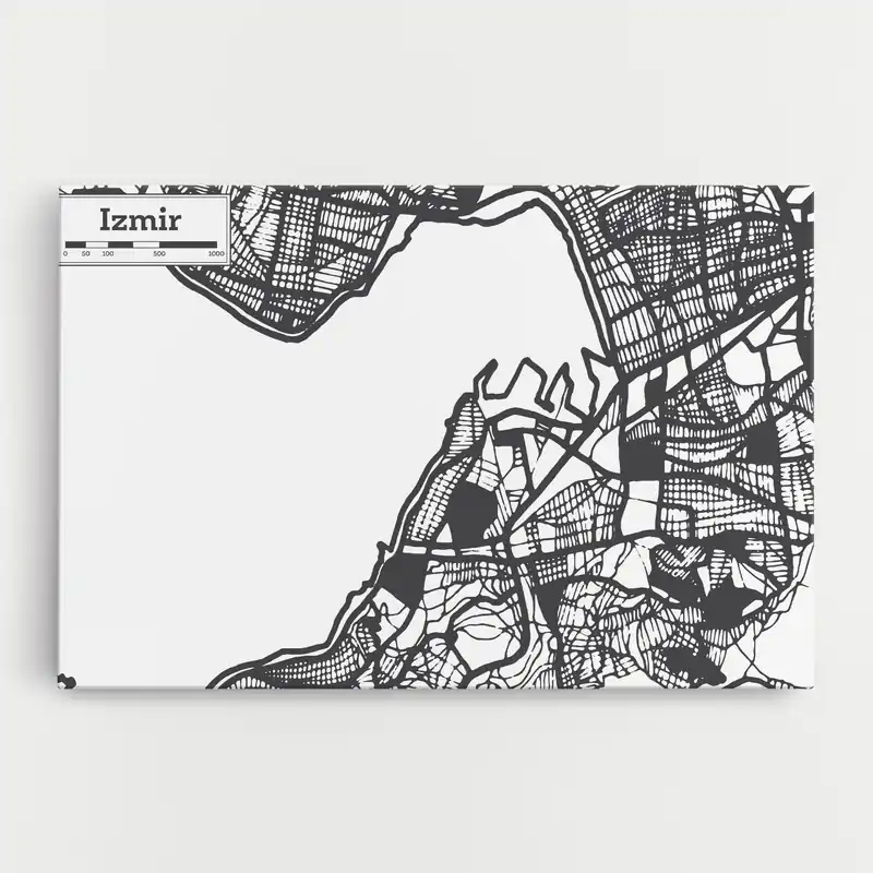 Abverkauf Leinwandbild Izmir Map