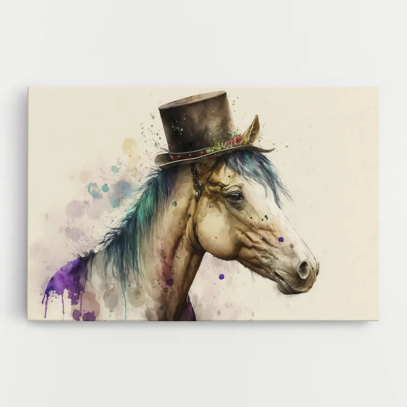 Aktuell Leinwandbild Horse With Hat