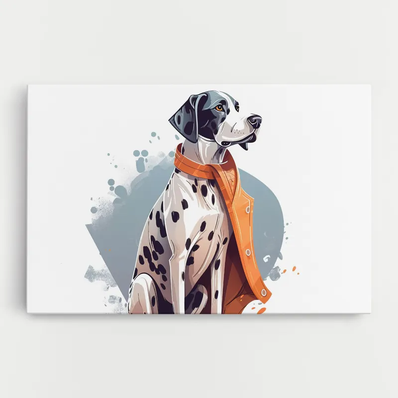 Aktuell Leinwandbild Orange Scarf Dalmatian