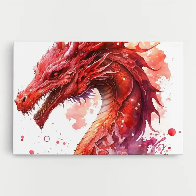 Aktuell Leinwandbild Red Dragon Art