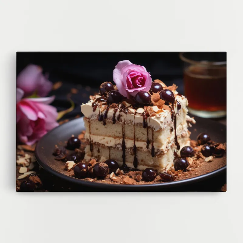 Zertifiziert Leinwandbild Red Rose Cake