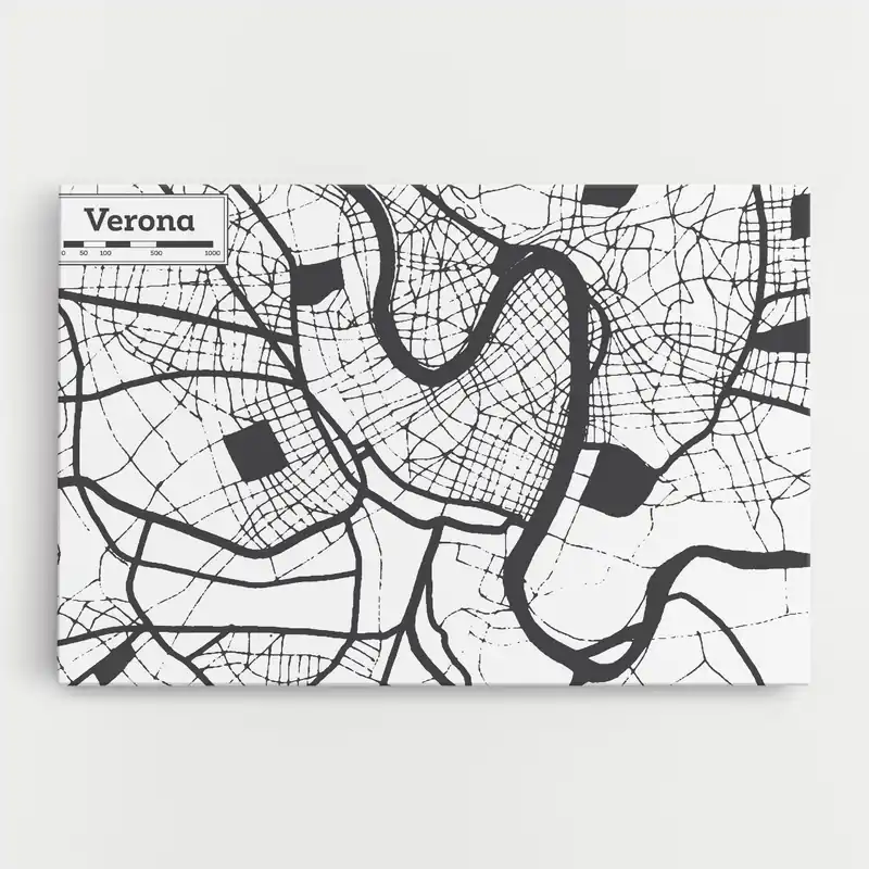 Angebot Leinwandbild Verona Map
