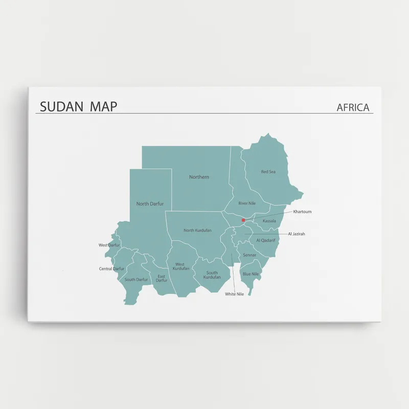Aktuell Leinwandbild Sudan Map