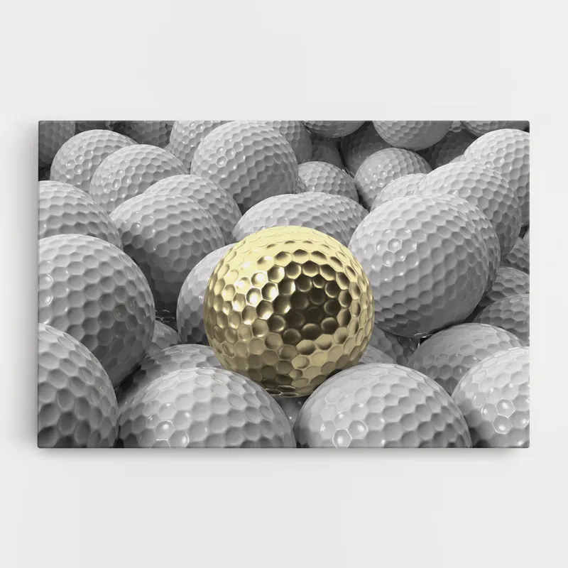 Abverkauf Leinwandbild One Gold Golf Ball