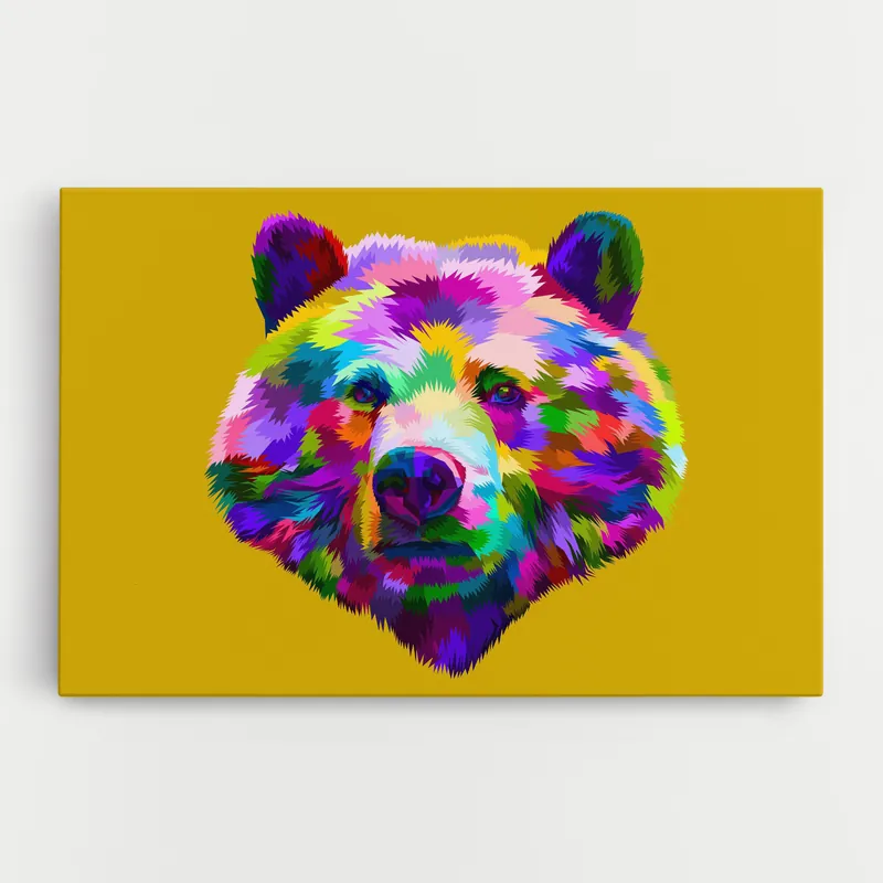 Angebot Leinwandbild Yellow Bear Head