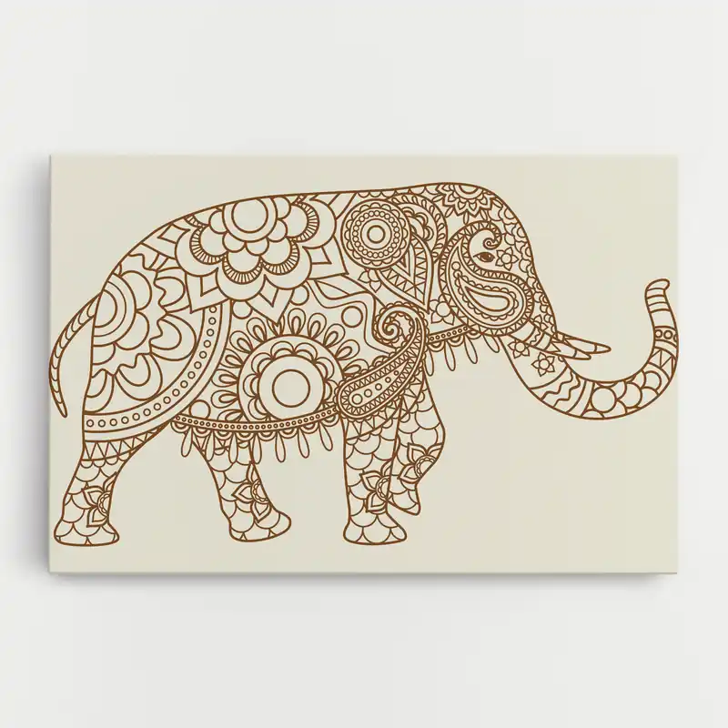 Zertifiziert Leinwandbild Mandala Elephant