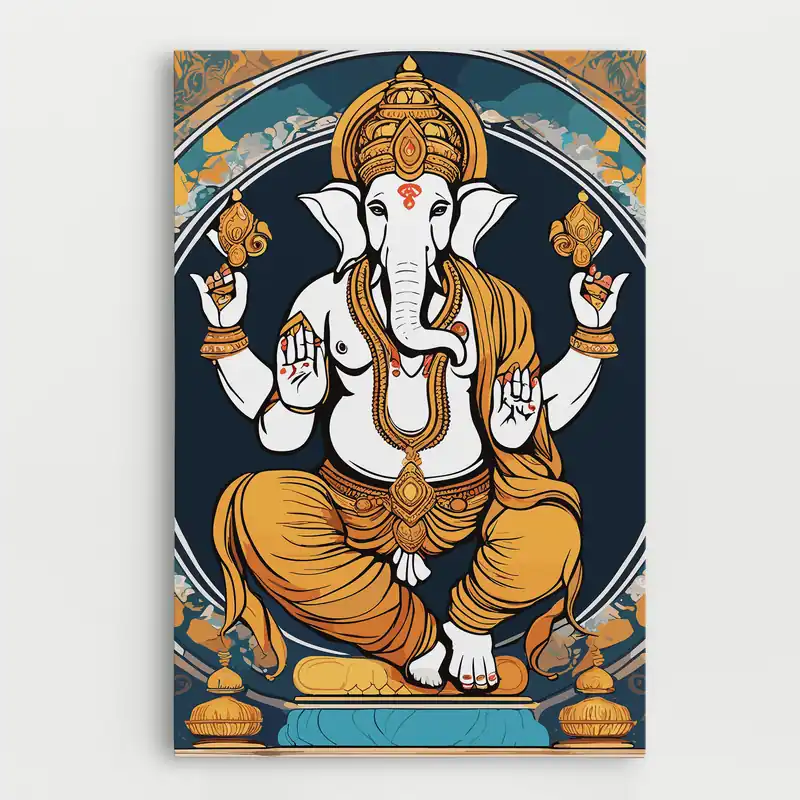 Abverkauf Leinwandbild Gold Ganpati