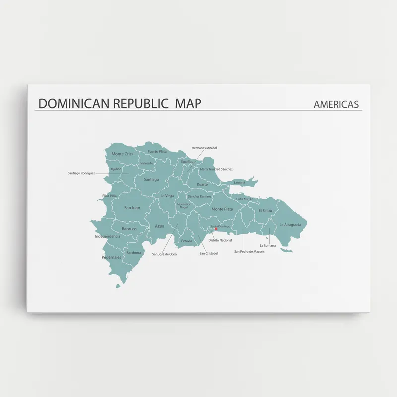 Leinwandbild Dominican Republic Map Versand Am Gleichen Tag