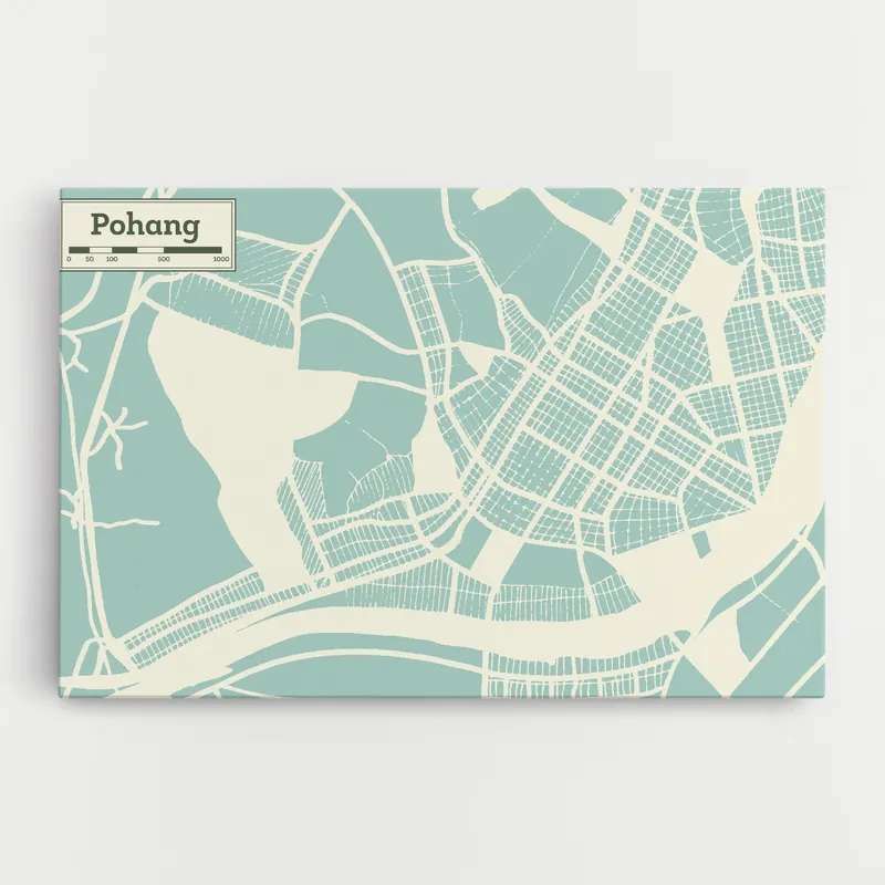 Zertifiziert Leinwandbild Pohang Map