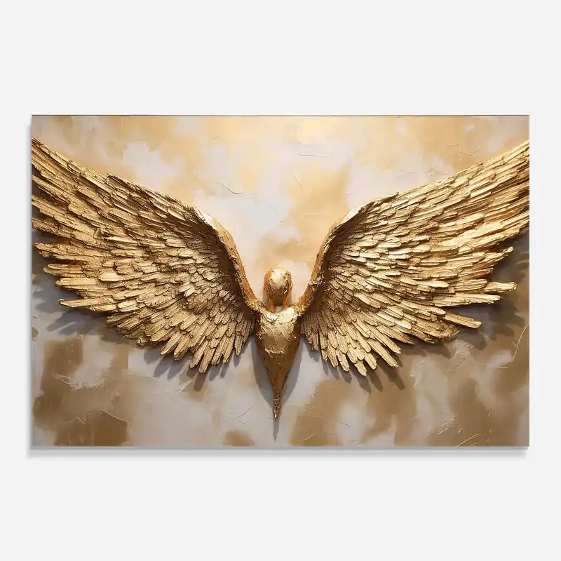 Sonderaktion Glasbild Beautiful Gold Wings