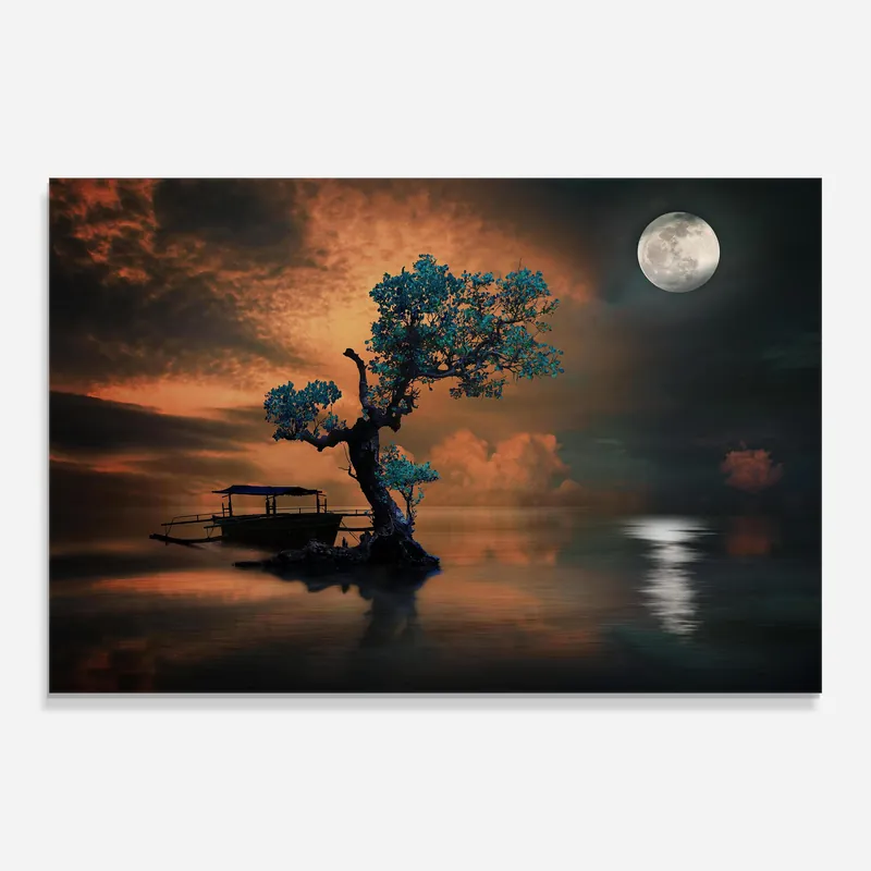 Glasbild Blue Tree Preisknaller