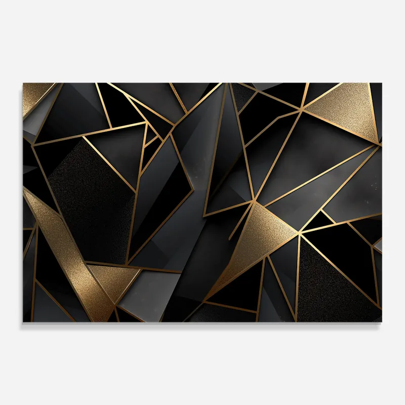 Glasbild Abstract Golden Art Zertifiziert