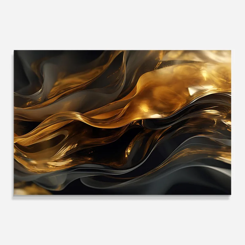 Glasbild Gold With Black Wave Solange Der Vorrat Reicht