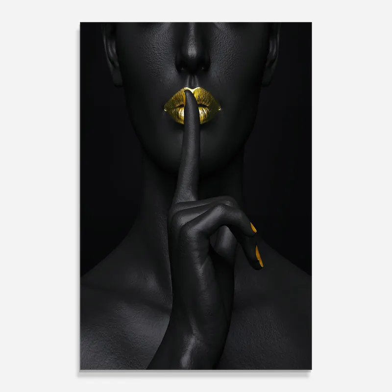 Direkt Vom Hersteller Glasbild Silence Lips Portrait
