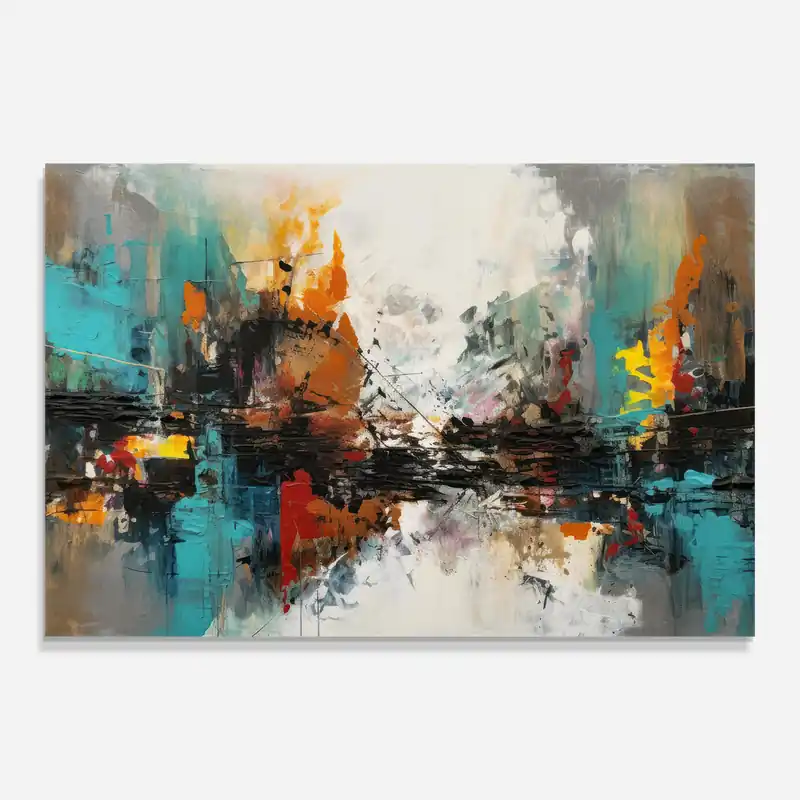 Wochenendangebot Glasbild Abstract City Painting