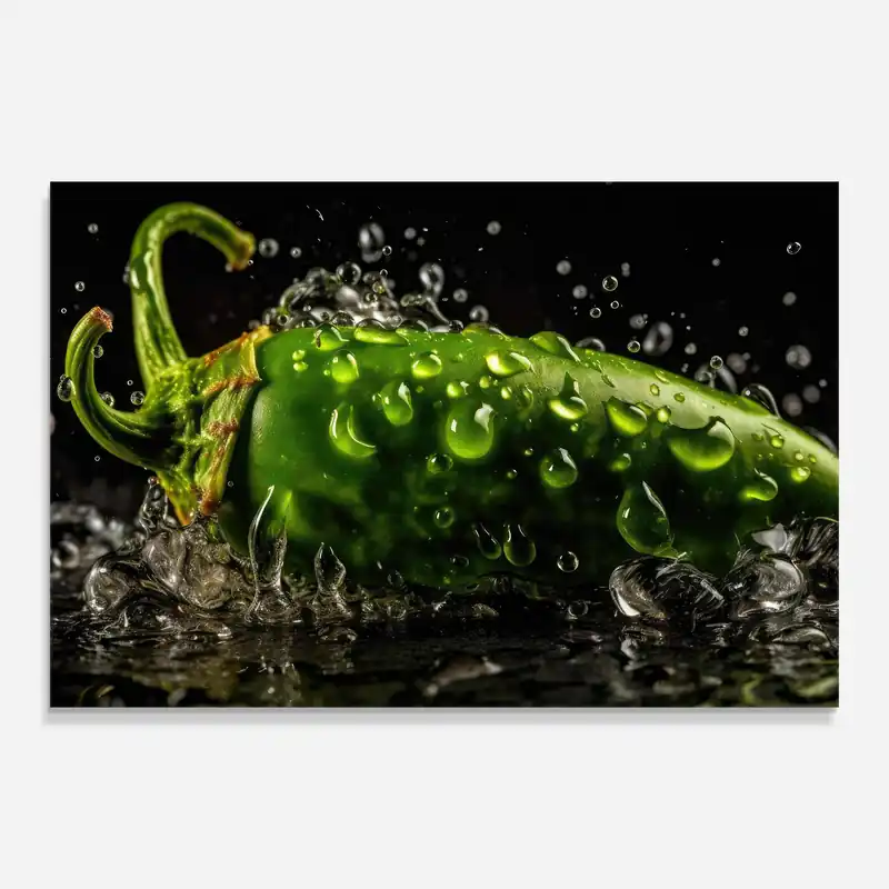 Wochenendangebot Glasbild Chili Splash