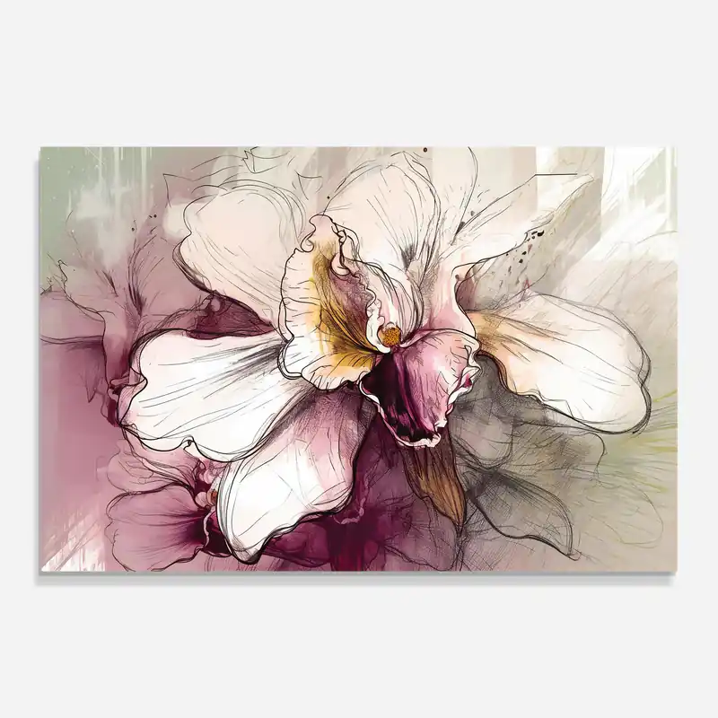 Super-Preis Glasbild Painted Purple Orchid