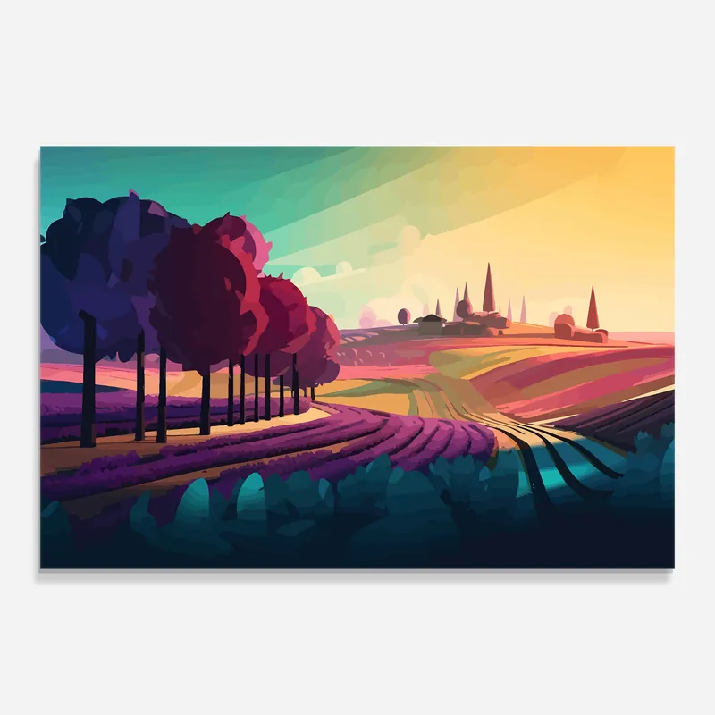 Angebot Glasbild Beautiful Rural View