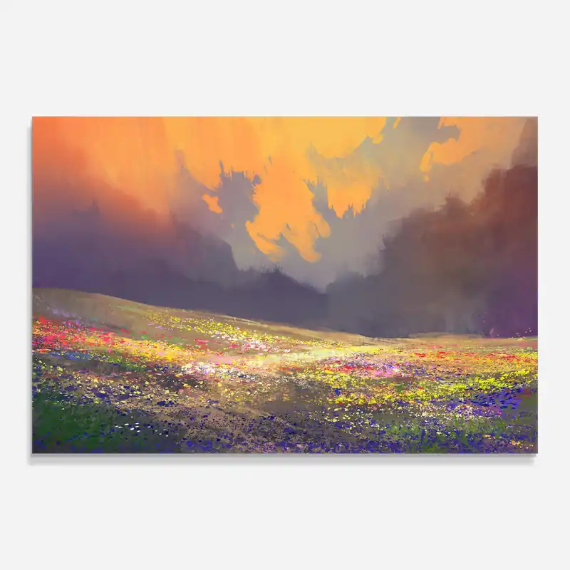 Angebot Glasbild Pretty Spring Field