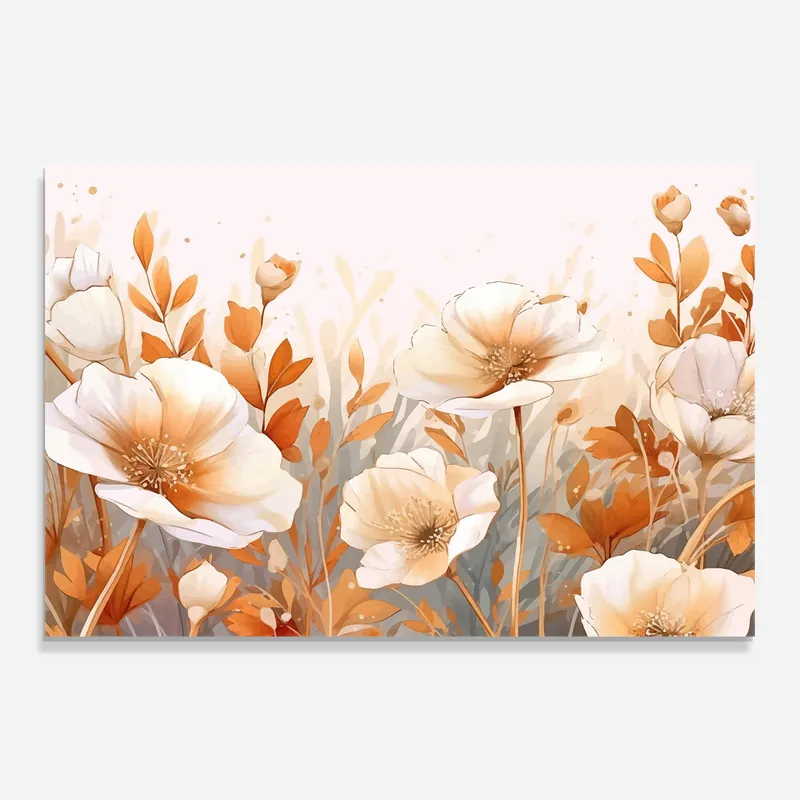 Angebot Glasbild Orange Cream Poppy