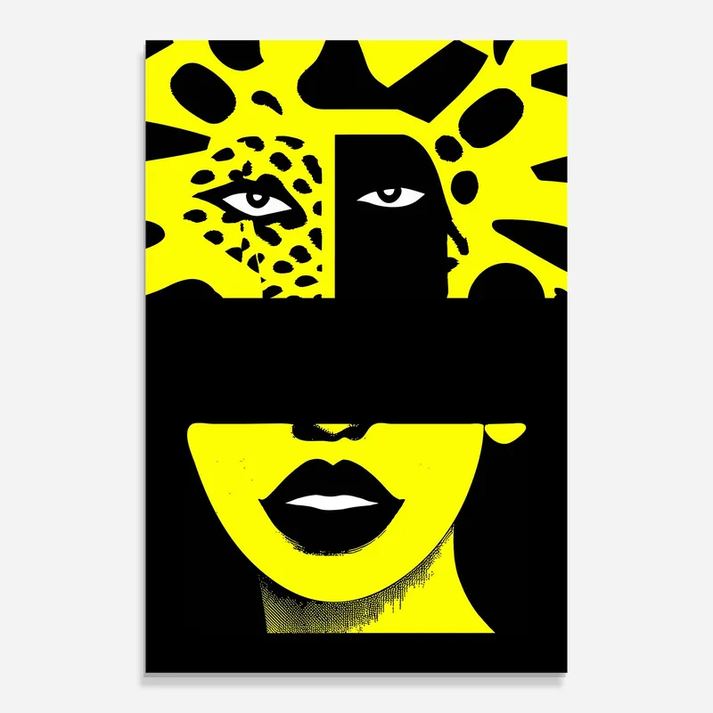 Zertifiziert Glasbild Jaguar Woman Art