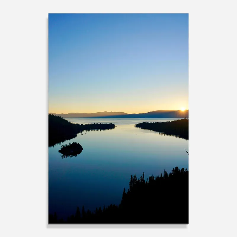 Zertifiziert Glasbild Blue Sky Lake