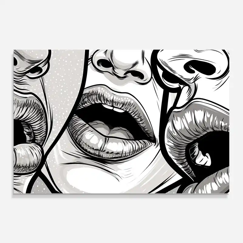 Wochenendangebot Glasbild Comic Book Lips