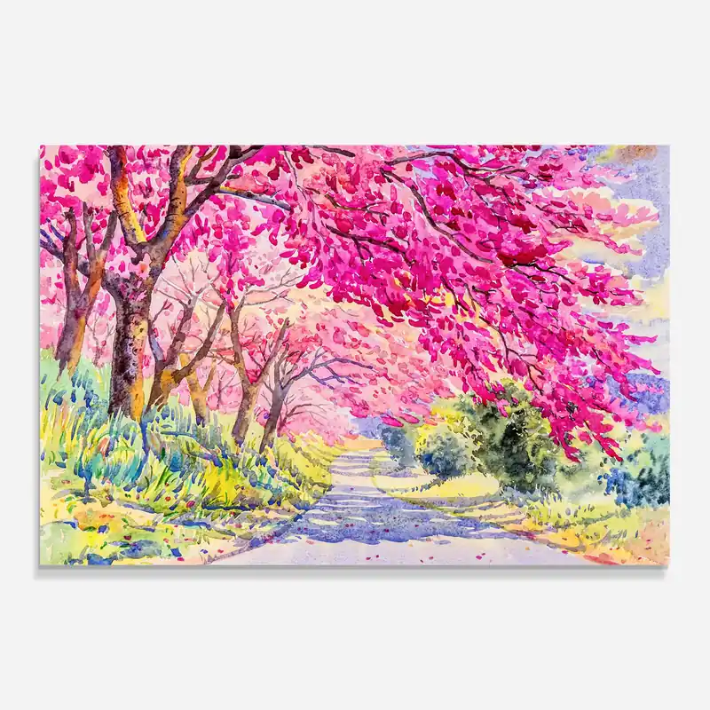 Aktuell Glasbild Pink Trees Art