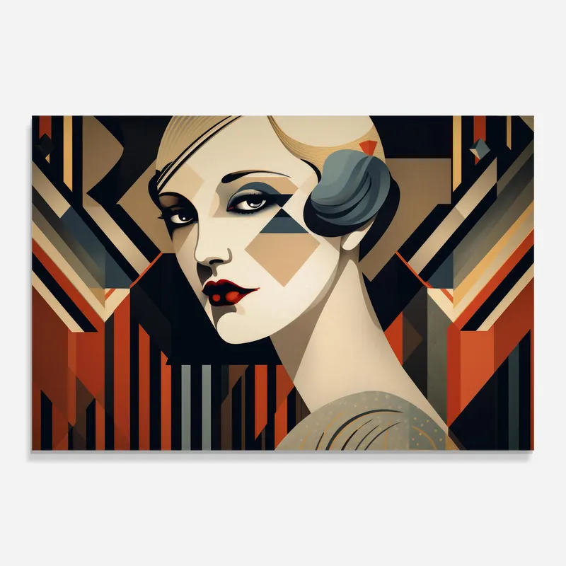Aktuell Glasbild Elegant Portrait Woman