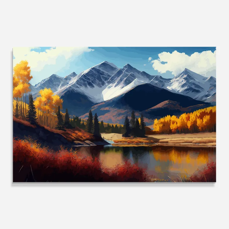 Aktuell Glasbild Lake Autumn View