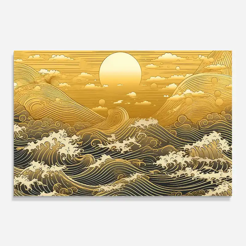 Küchenrückwand Glas Blue Gold Waves Jetzt Kaufen