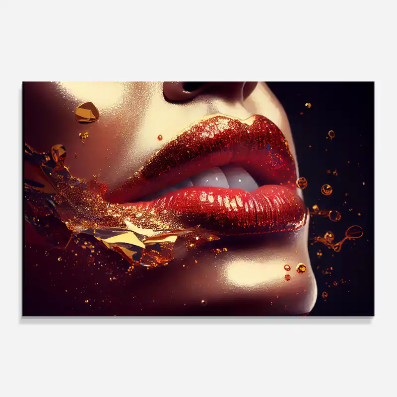 Küchenrückwand Glas Gold Glitter Lips Online Kaufen