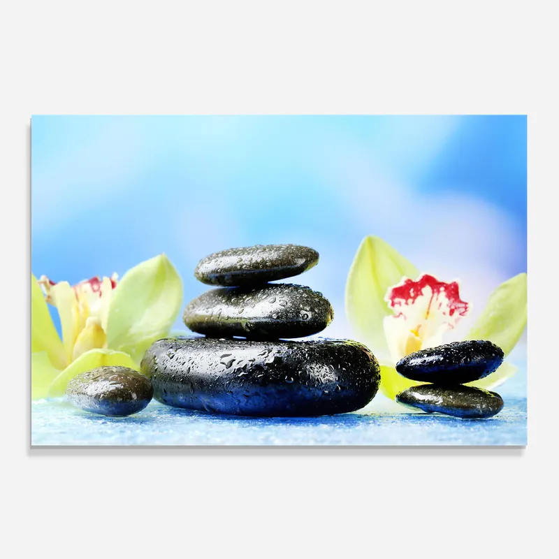 Heißes Angebot Küchenrückwand Glas Blooming Orchid Stone
