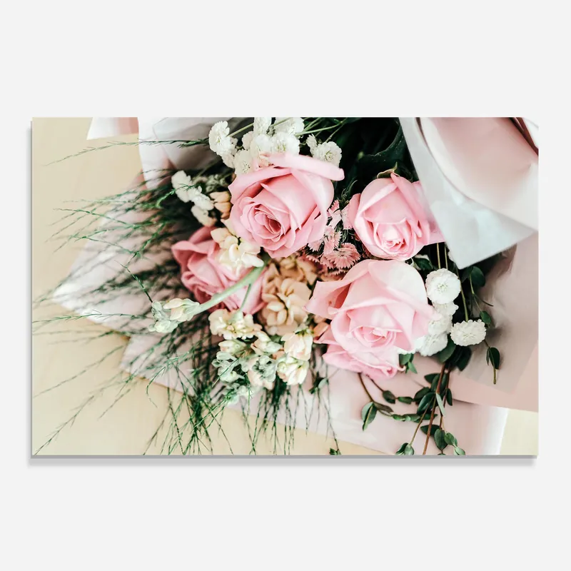 Wochenendangebot Küchenrückwand Glas Baby Pink Bouquet