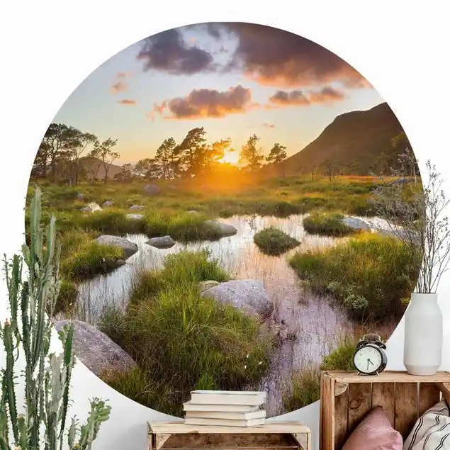Mega-Angebot Tverrdalsbekken in Norwegen                               Runde Fototapete