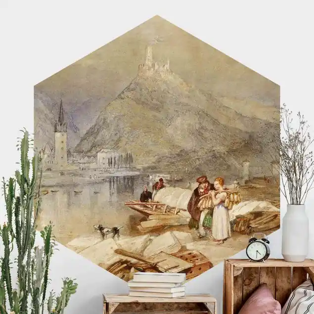 William Turner - Bernkastel an der Mosel                               Hexagon Fototapete Neu Im Sortiment