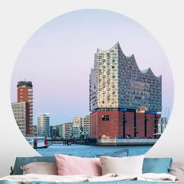 Aktuell Elbphilharmonie Hamburg Runde Fototapete