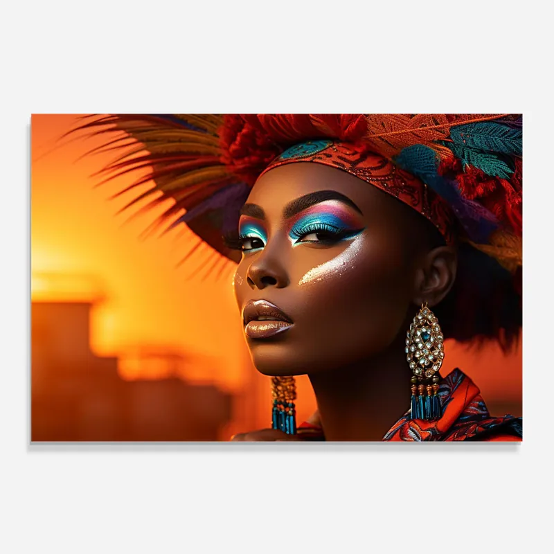 Angebot Küchenrückwand Glas Elaborate Makeup Woman
