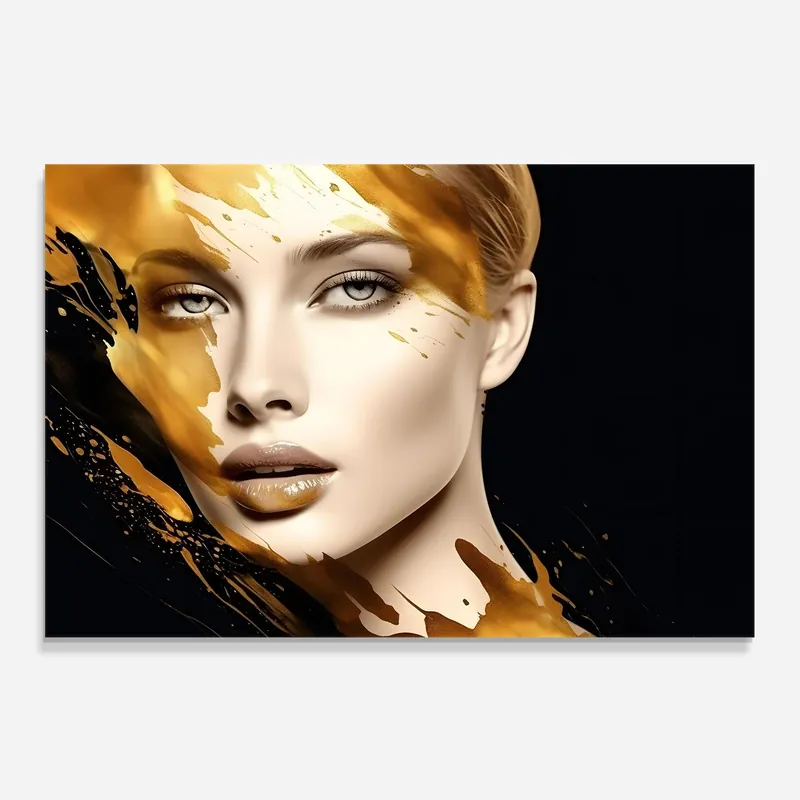 Zertifiziert Küchenrückwand Glas Blonde Gold Woman