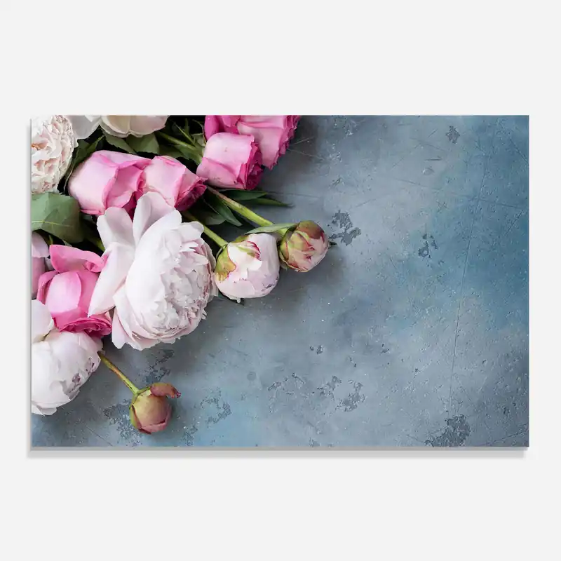 Aktuell Küchenrückwand Glas Cute Pink Peonies