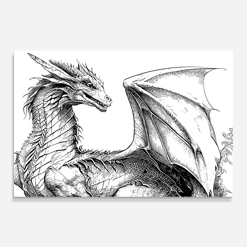 Abverkauf Küchenrückwand Glas Dragon Sketch