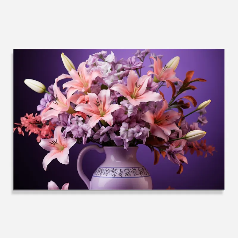 Aktuell Küchenrückwand Glas Cute Purple Vase