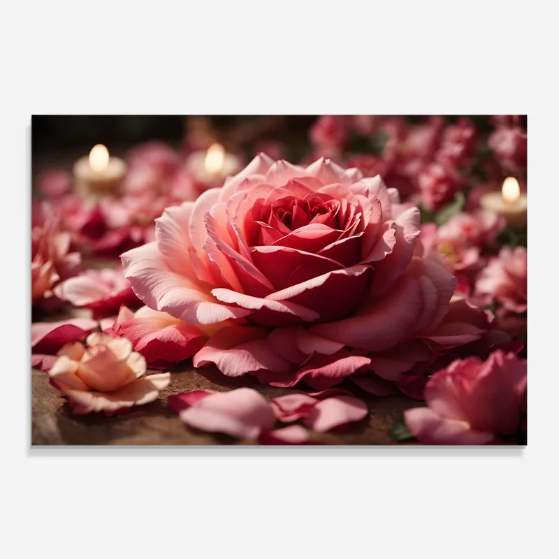 Aktuell Küchenrückwand Glas Big Pink Rose
