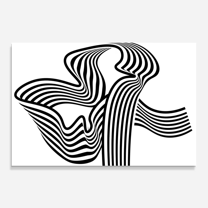 Aktuell Küchenrückwand Glas Black White Wave