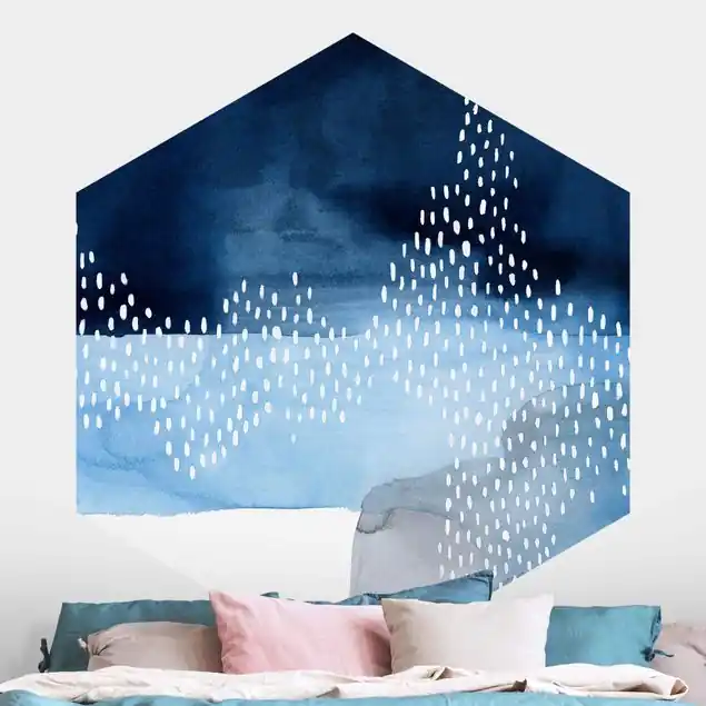 Abstrakter Wasserfall Hexagon Fototapete Must-Have